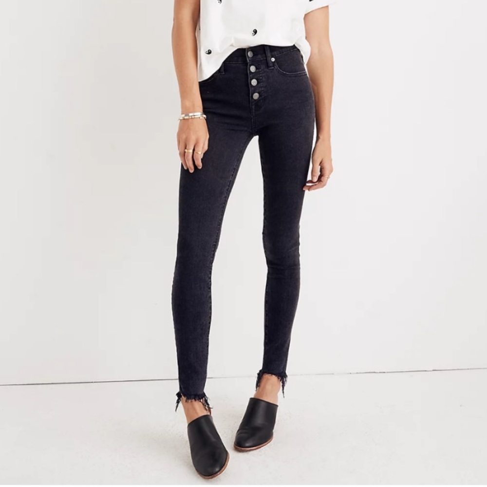 MADEWELL 9” High-Rise Skinny Jean with Fringe